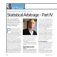 Ed Thorp a MATHEMATICIAN on WALL STREET Statistical Arbitrage - Part IV