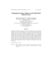 Maximizing Strategic Alliances in the Multi-Sided Platform Firms