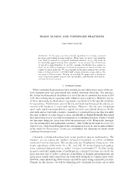PIANO TUNING and CONTINUED FRACTIONS 1. Introduction While