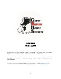 SHOW RULES Effective 1/1/2021