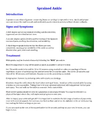 Sprained Ankle Introduction