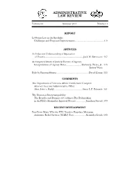 The Administrative Law Review Is ACCEPTING SUBMISSIONS for Recent Developments