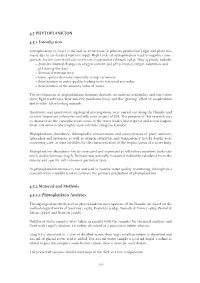 4.5 PHYTOPLANKTON 4.5.1 Introduction 4.5.2 Material And