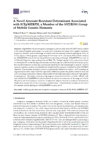 A Novel Arsenate-Resistant Determinant Associated with Icepmerph, a Member of the SXT/R391 Group of Mobile Genetic Elements