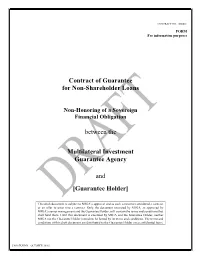 Contract of Guarantee for Non-Shareholder Loans Between