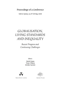 Globalisation, Living Standards and Inequality Grew out of This Enhanced Interest in Globalisation on the Part of the G-20