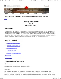 Iran Country Fact Sheet
