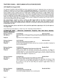 New Planning Applications Received List