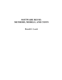 Software Reuse: Methods, Models, and Costs