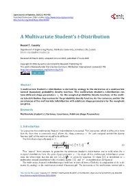 A Multivariate Student's T-Distribution