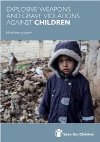 Explosive Weapons and Grave Violations Against Children Position Paper