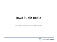 Iowa Public Radio FY 2021 Request Presentation