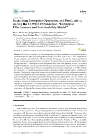 Sustaining Enterprise Operations and Productivity During the COVID-19 Pandemic: “Enterprise Eﬀectiveness and Sustainability Model”