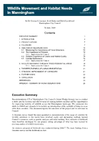 Wildlife Movement and Habitat Needs in Manningham 2009