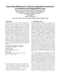 A Sensor Integration Framework for Android at the Application-Level