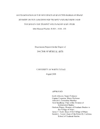 An Examination of the Influence of Selected Works of Franz Schmidt On
