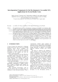 Interdependent Components for the Development of Accessible XUL Applications for Screen Reader Users