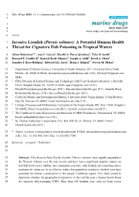 Invasive Lionfish (Pterois Volitans): a Potential Human Health Threat for Ciguatera Fish Poisoning in Tropical Waters