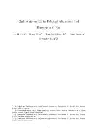 Online Appendix to Political Alignment and Bureaucratic Pay