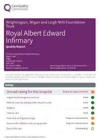Royal Albert Edward Infirmary Quality Report