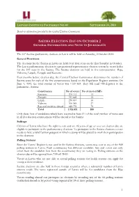 Saeima Election Day on October 2 General Information and Note to Journalists