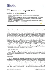 Special Feature on Bio-Inspired Robotics