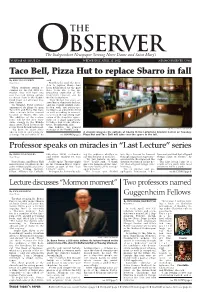 Taco Bell, Pizza Hut to Replace Sbarro in Fall