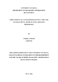 Urban Mining As a Livelihood Strategy the Case of Scrap Metal Trade In