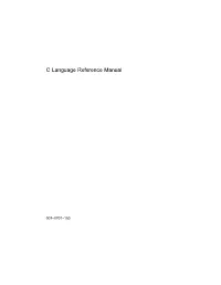 C Language Reference Manual