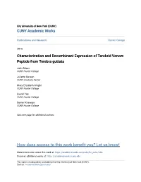 Characterization and Recombinant Expression of Terebrid Venom Peptide from Terebra Guttata