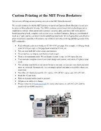 Custom Printing at the MIT Press Bookstore
