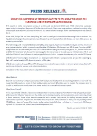 Groupe M6 Is Opening up Bedrock's Capital to Rtl