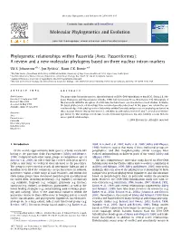 Phylogenetic Relationships Within Passerida (Aves: Passeriformes): a Review and a New Molecular Phylogeny Based on Three Nuclear Intron Markers