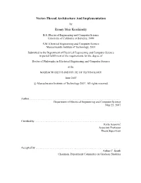 Vector-Thread Architecture and Implementation by Ronny Meir Krashinsky B.S