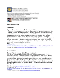 Week of Jul 12, 2004 AUSTRALIA Mycobacterium Ulcerans Near