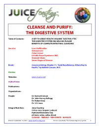 Cleanse and Purify: the Digestive System