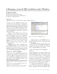 Managing a Network TEX Installation Under Windows∗