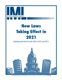 New Laws Taking Effect in 2021 (Including Select Laws That Take Effect in 2022 and 2023)