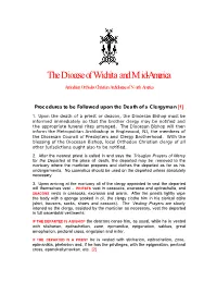Procedures to Be Followed Upon the Death of a Clergyman [1]