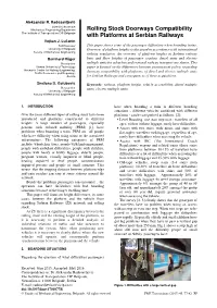 Rolling Stock Doorways Compatibility with Platforms at Serbian Railways