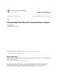 Why NASA Consistently Fails at Congress