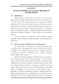 Chapter-IV: Status of Medical College Libraries in Maharashtra