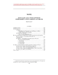 How to Get Away with Copyright Infringement: Music Sampling As Fair Use