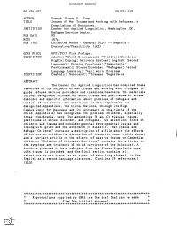 Issues of War Trauma and Working with Refugees. a Compilation of Resources