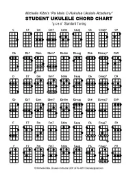 STUDENT UKULELE CHORD CHART “G C E A” Standard Tuning