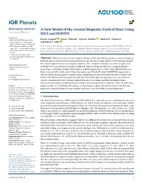 A New Model of the Crustal Magnetic Field of Mars Using MGS and MAVEN