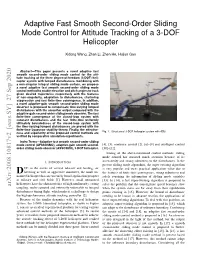 Adaptive Fast Smooth Second-Order Sliding Mode Control for Attitude Tracking of a 3-DOF Helicopter