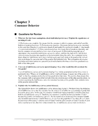 Chapter 3 Consumer Behavior
