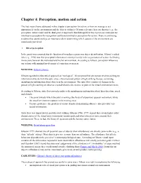 Chapter 4: Perception, Motion and Action