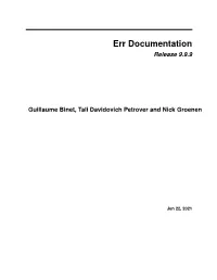 Err Documentation Release 9.9.9